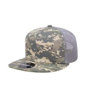 6 Panel High Profile Structured Camo Trucker