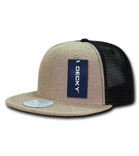 6 Panel High Profile Structured Jute Trucker