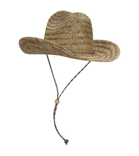 Straw Cowboy Hat W/Adjustable Cord