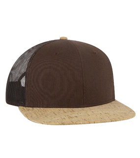 6 Panel Mid Profile Trucker Cap (Black Undervisor)
