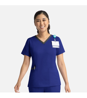 Matrix - Womens Contrast Double V-Neck Top