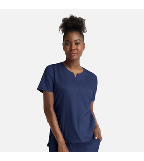 Matrix Womens Notched Crew Neck Top