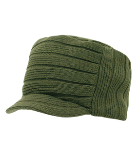 Knitted Flat Top Cap w/ Visor