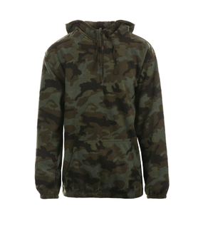 1/4 Zip Polar Fleece Hoodie - Print