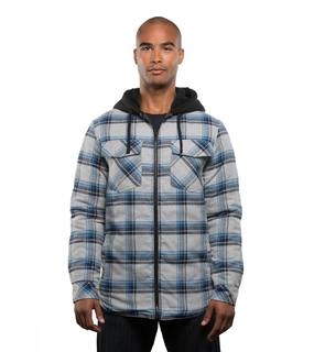Mens Zip Hooded Flannel Jacket