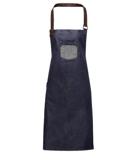 Division Wax-Look Denim Bib Apron