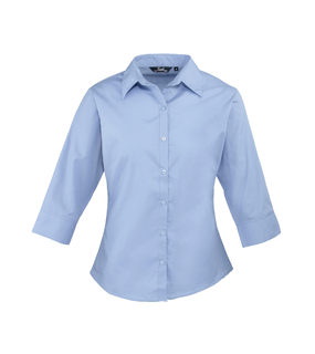 Womens 3/4 Sleeve Poplin Blouse