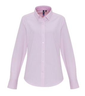 Womens Cotton-Rich Oxford Stripes Blouse
