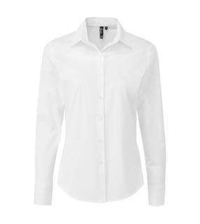 Womens Stretch Fit Cotton Poplin L-S Blouse